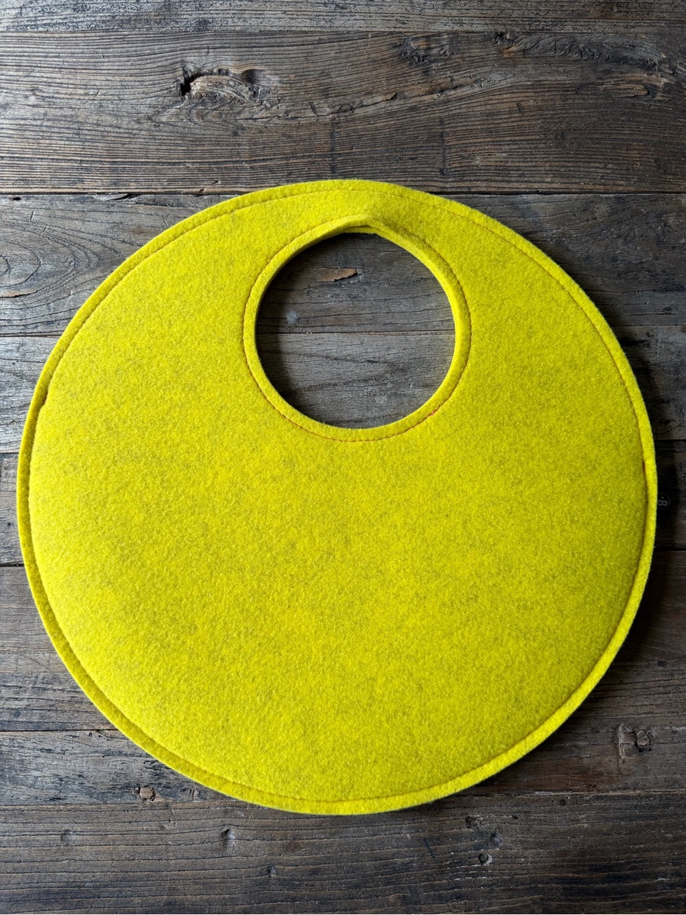 Yellow Buzzi Space Felt Round Tote
